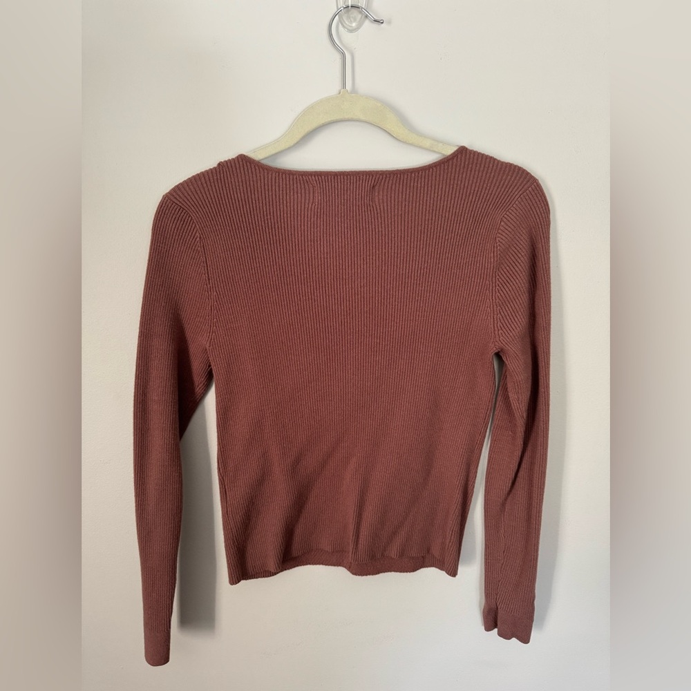 Abercrombie & Fitch Brown Fitted Ribbed Blouse - Picture 2 of 3